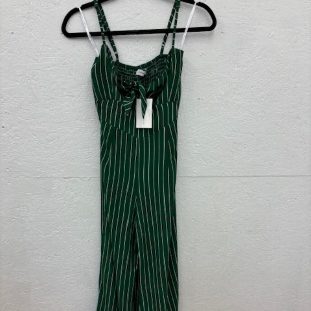 Faithful The Brand Presley Jumpsuit, Green/White, Small, NWT